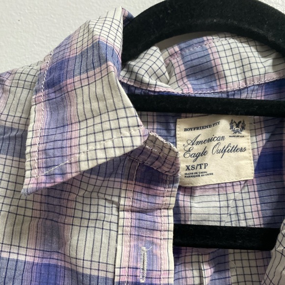 AEO Boyfriend Fit Plaid Shirt - Picture 2 of 5